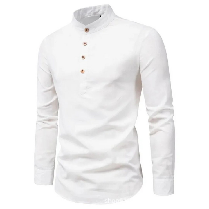 Christian Leinenhemd Oktoberfest | Elegantes Herren Hemd mit Stehkragen