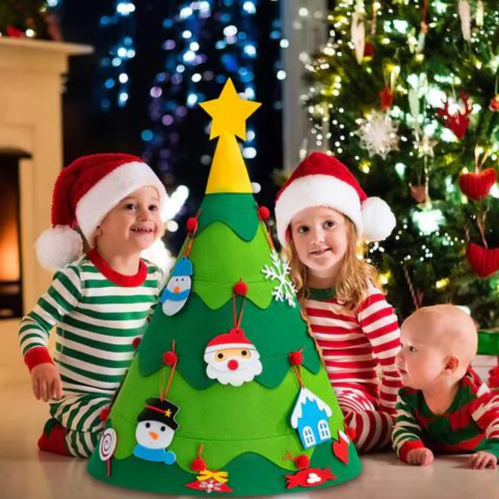 3D Filz Weihnachtsbaum | Montessori DIY Weihnachtsbaum Dekorieren mit Kindern