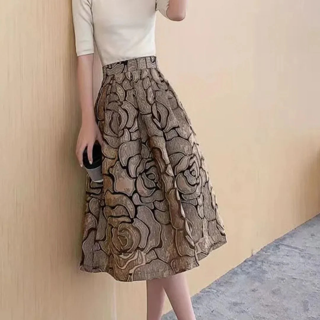Julia Trachtenrock Oktoberfest | Eleganter Damen Rock mit Rosenmuster