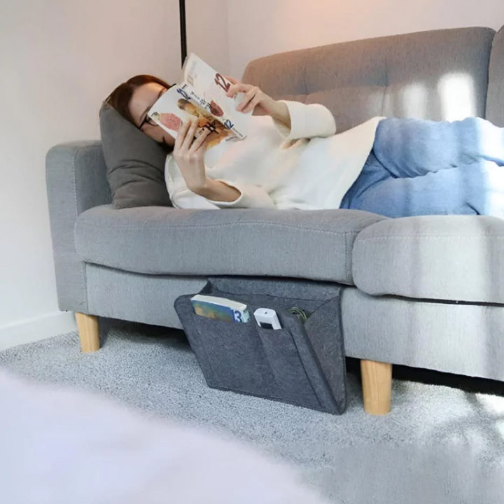 Premium Bett-Organizer | Multifunktionale Nachttisch-Aufbewahrung aus Filz