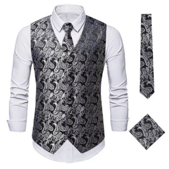 Heinrich Anzugweste Oktoberfest | Elegante Herren Weste mit Paisley-Muster