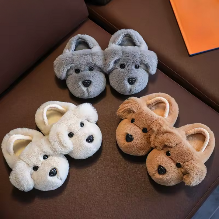 Woef Pantoffeln | Kuschelige Pantoffeln mit Plüschfutter für Herbst und Winter