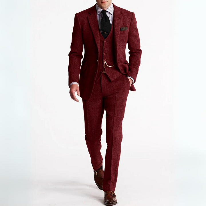 Erik 3-teiliges Set für Herren | einem schlichten Business-Blazer, einer Weste und Hose