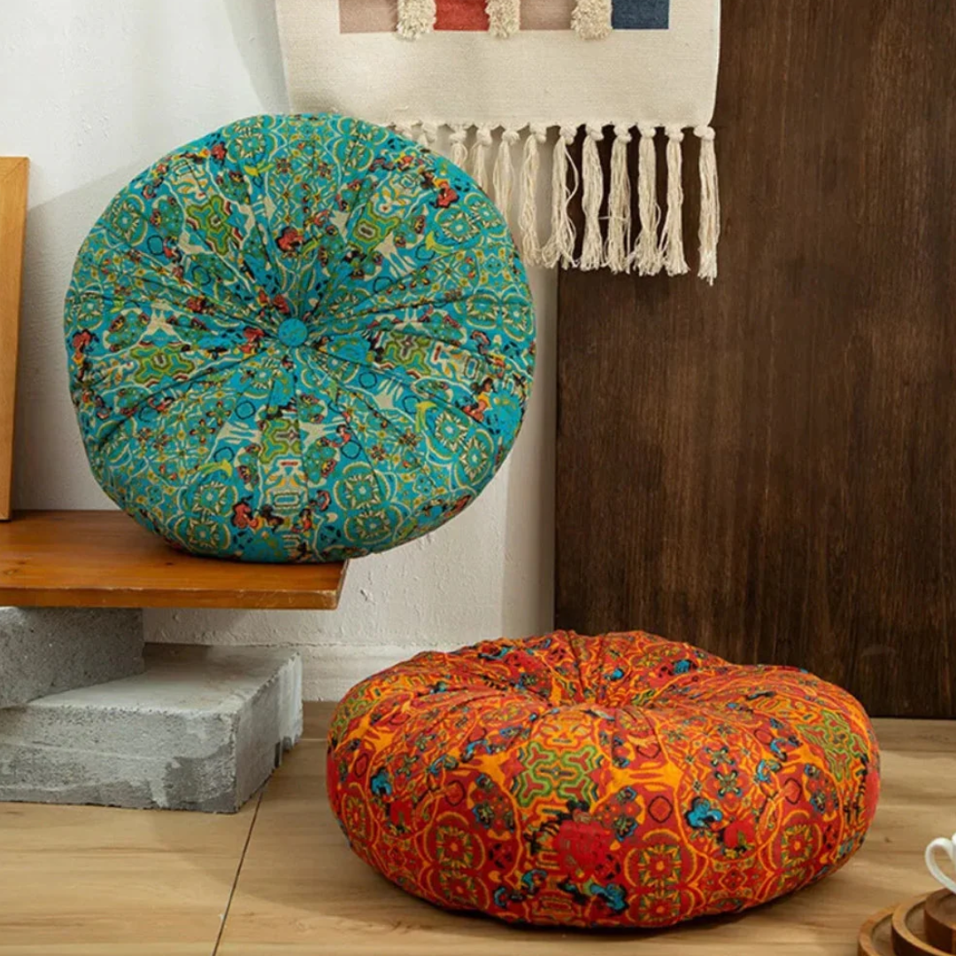 Marokkanisches Plüsch-Meditationskissen | Premium Bodenkissen mit Boho-Design für Entspannung
