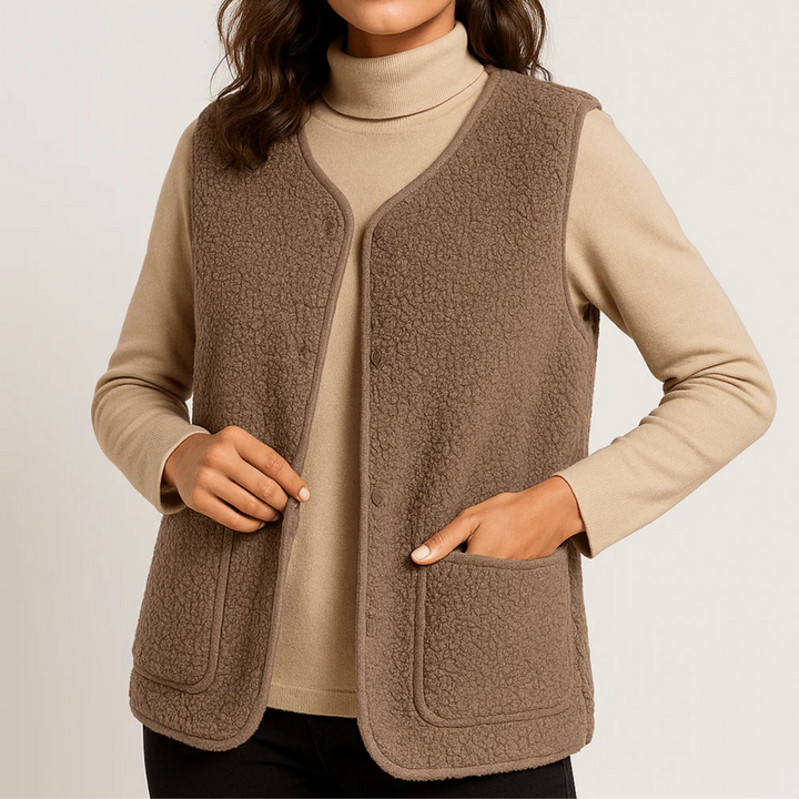 Plüsch-Weste für den Herbst - Elegante Warme Weste für Damen