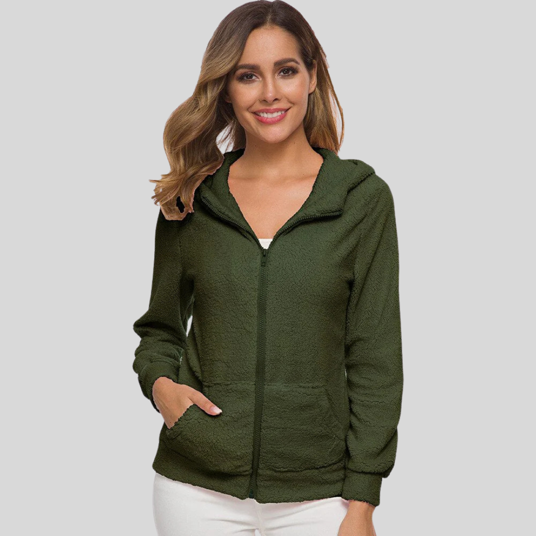 Fleecejacke für den kalte Tage - Warme Fleecejacke mit Kapuze für Damen