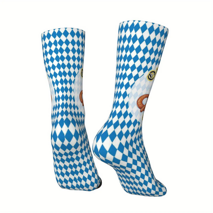 Unisex Oktoberfest Socken | Traditionelle Bierfest Strümpfe mit Bayern-Rautenmuster