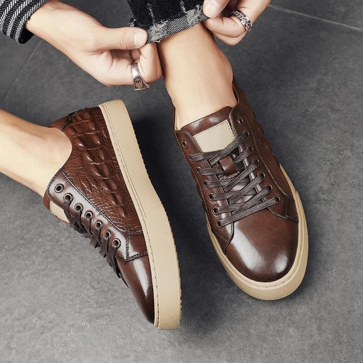 Tobias Schuhe | Elegante Herrenschnürschuhe im Krokodilleder-Look