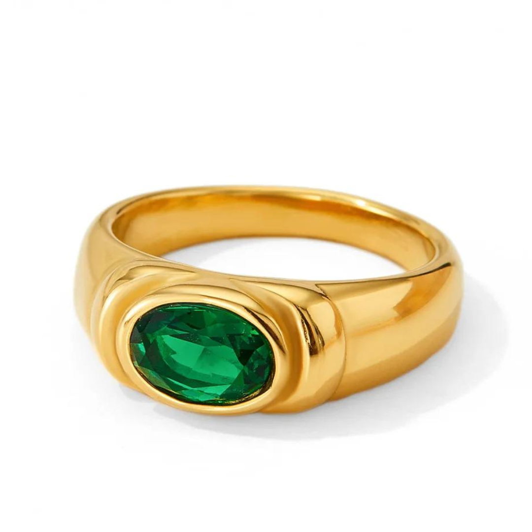 Klara Stein Ring | Eleganter Vintage Wasserdichter Verstellbarer Ring