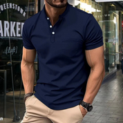Alexander Poloshirt | Elegantes Herren Kurzarmshirt mit Stehkragen Modern Slim Fit