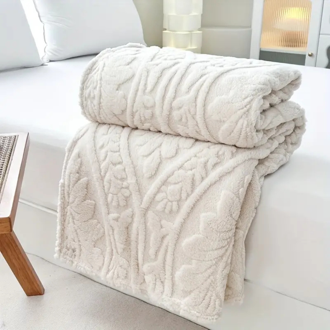 Paris Weave Jacquard Fleece-Decke | Französische Kuscheldecke mit geometrischem Muster