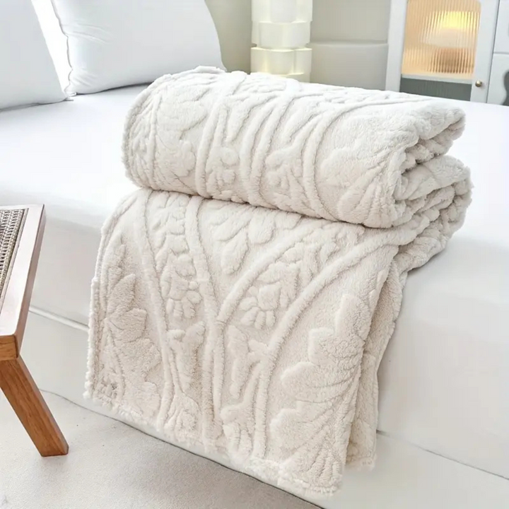 Paris Weave Jacquard Fleece-Decke | Französische Kuscheldecke mit geometrischem Muster