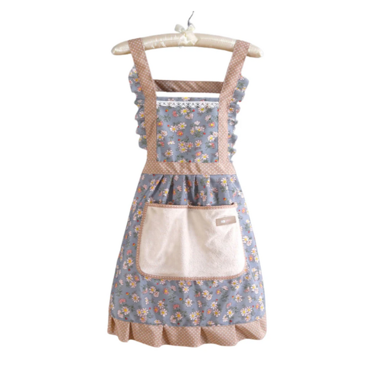 Sweet Flora Küchenschürze | Wasserdichte Kochschürze mit Blumenmuster