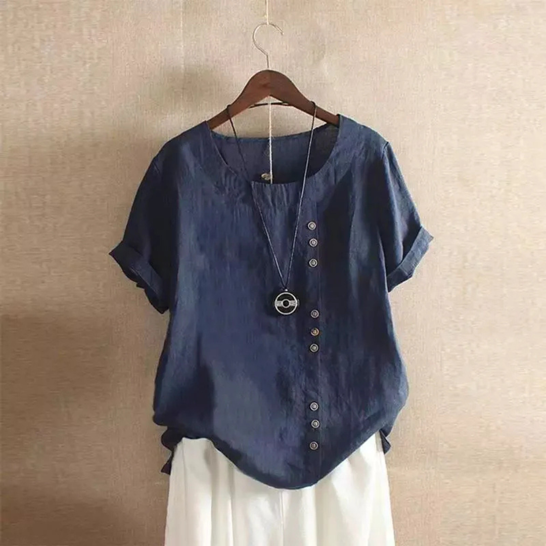Monika Leinenbluse Oktoberfest | Luftige Damen Bluse mit Knopfleiste