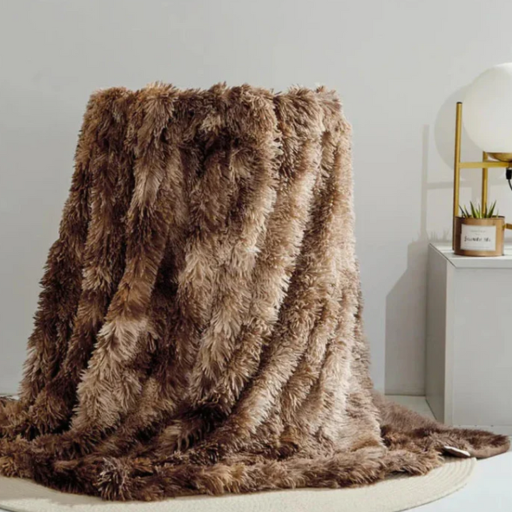 Flauschige Kunstpelz-Wohndecke | Ultraweiche Kuscheldecke mit doppelseitiger Textur