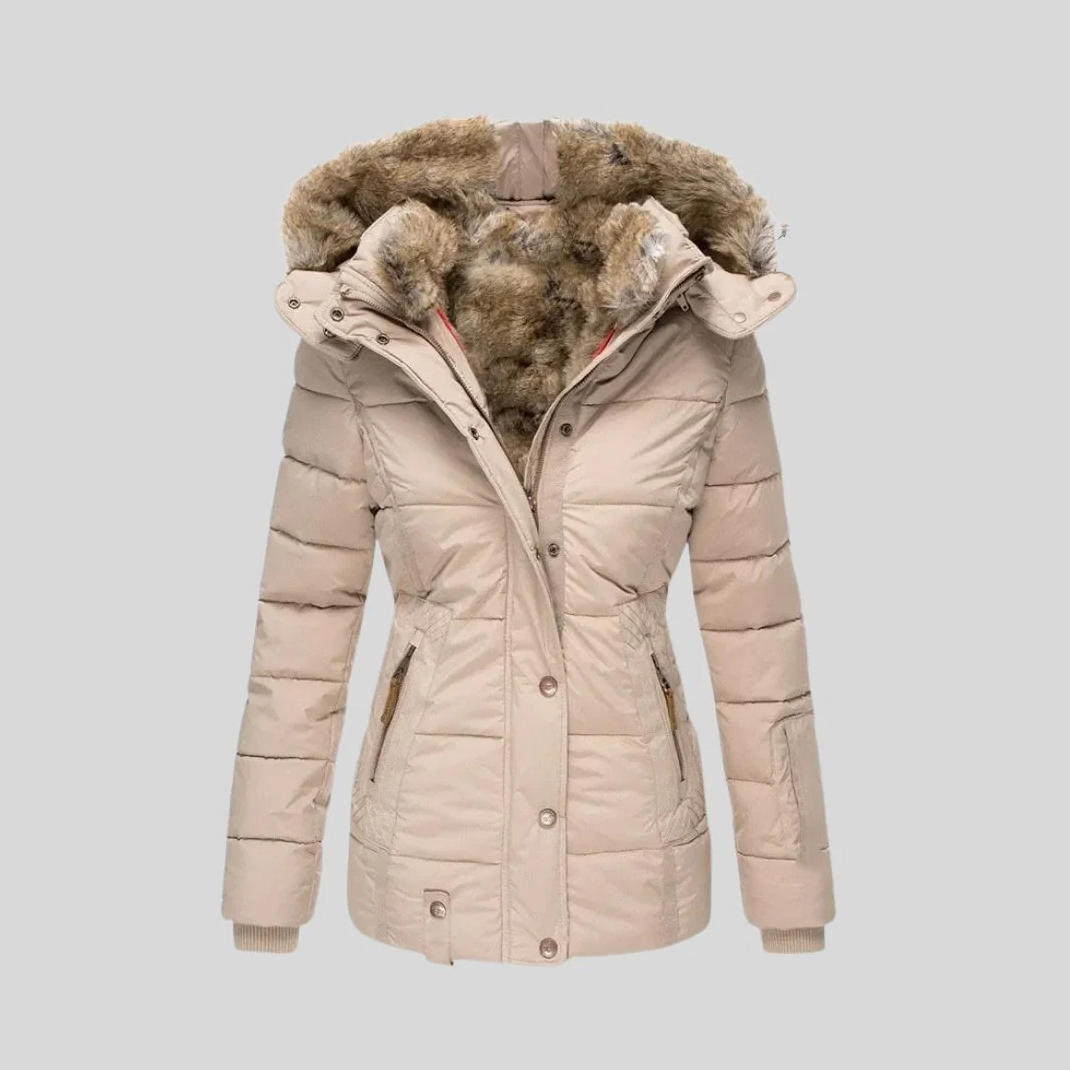 Damen Jacke | Warme wasserdichte Winterjacke mit Innenfutter und Kapuze