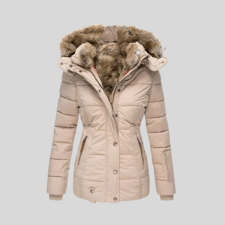 Damen Jacke | Warme wasserdichte Winterjacke mit Innenfutter und Kapuze