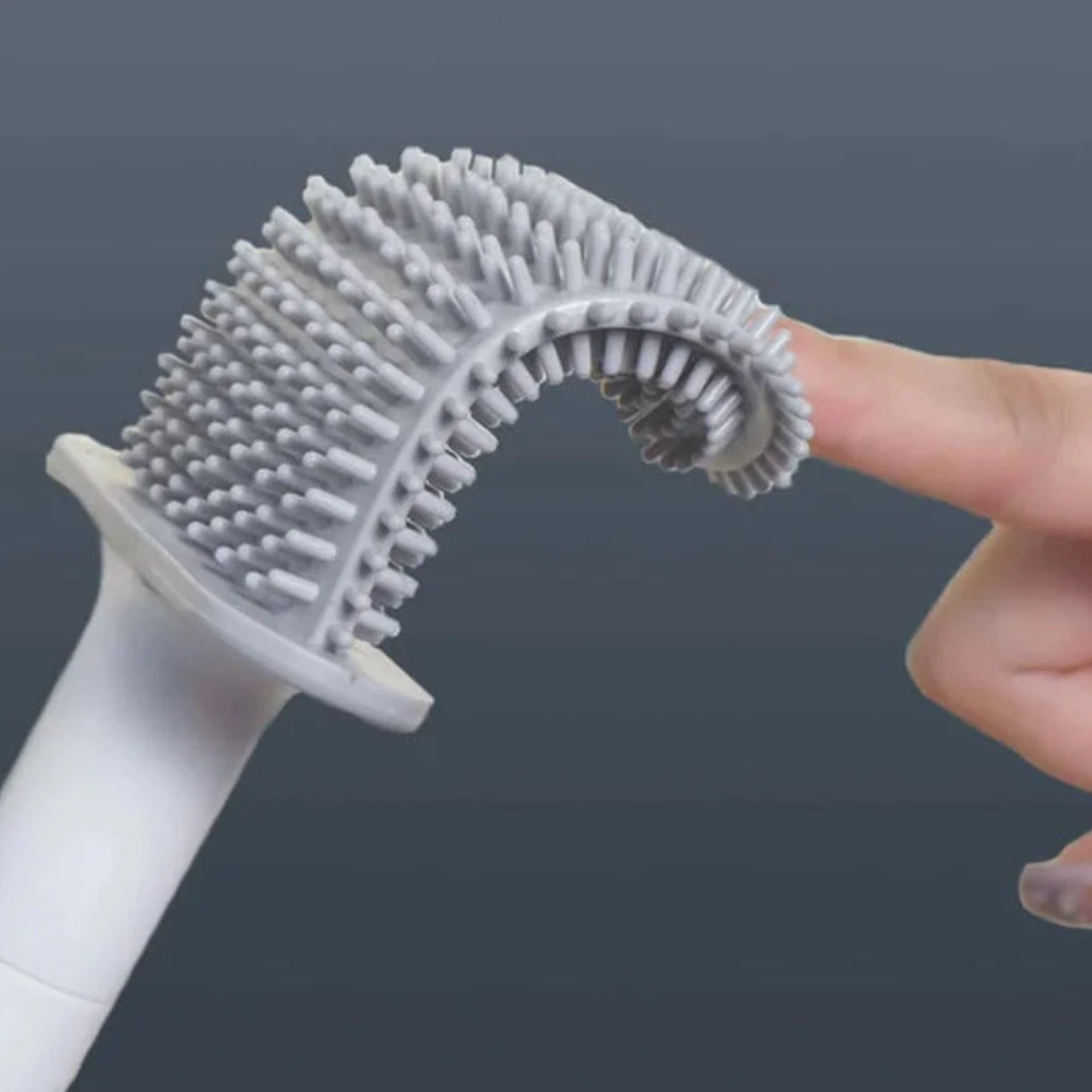 Clean Silikon-Toilettenbürste | Premium WC-Bürste mit Wandhalterung und antibakterieller Oberfläche