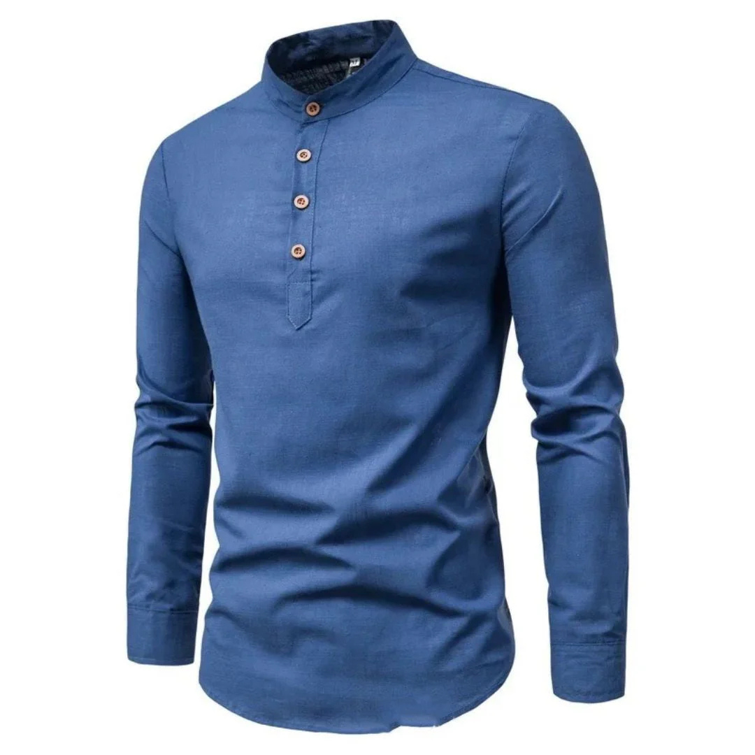 Christian Leinenhemd Oktoberfest | Elegantes Herren Hemd mit Stehkragen