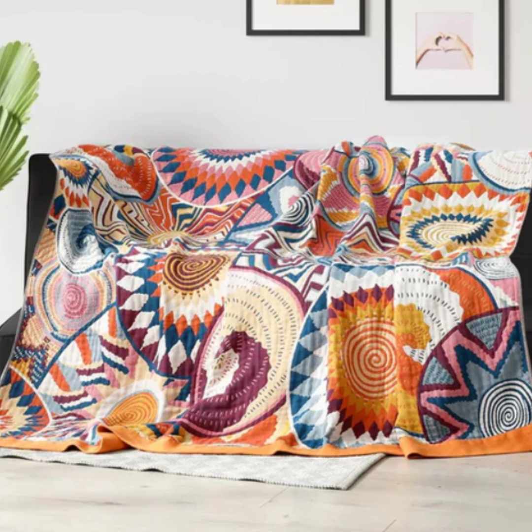 Sunburst Baumwolldecke | Ganzjährige Kuscheldecke aus 100% Baumwolle für maximalen Komfort