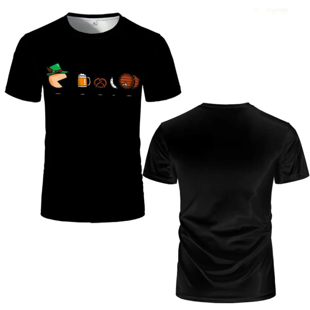 Unisex Oktoberfest T-Shirt | Bayern-Symbole T-Shirt mit Hut und Bier-Motiven