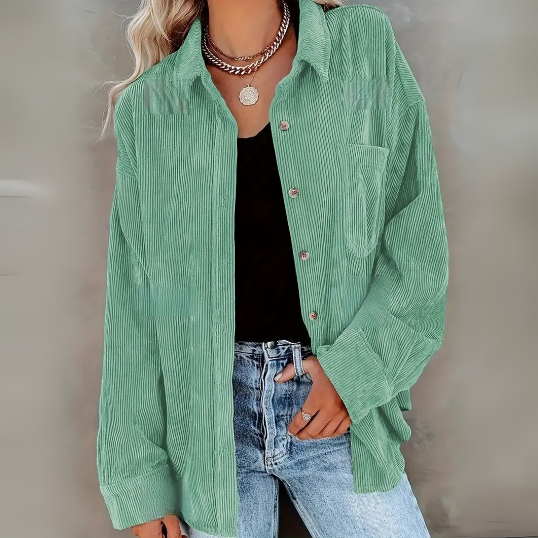 Cordhemd für den Herbst - Stilvolle Rippenflanell Hemdbluse für Damen