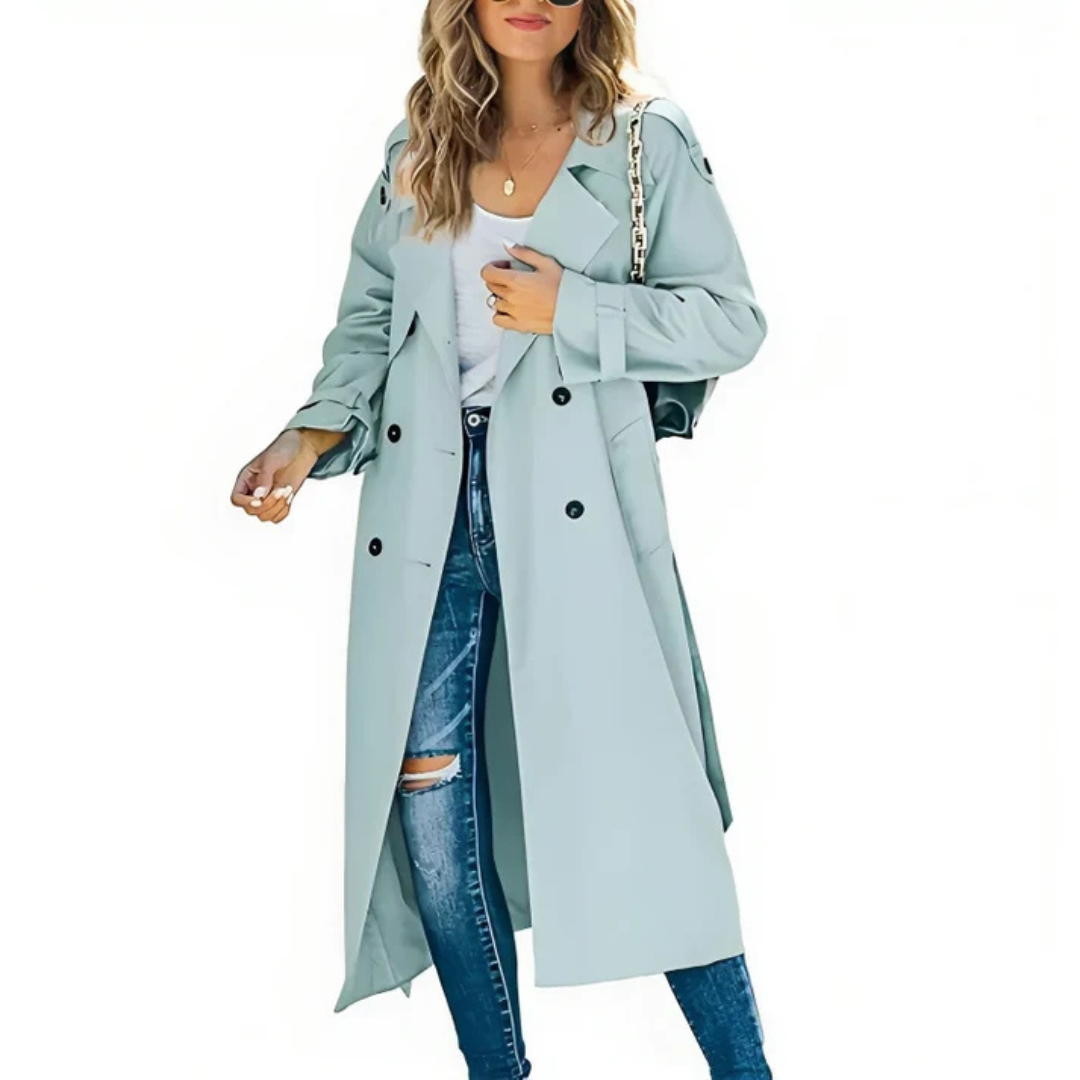 Mantel für den Herbst - Elegante Lange Trencoat für Damen