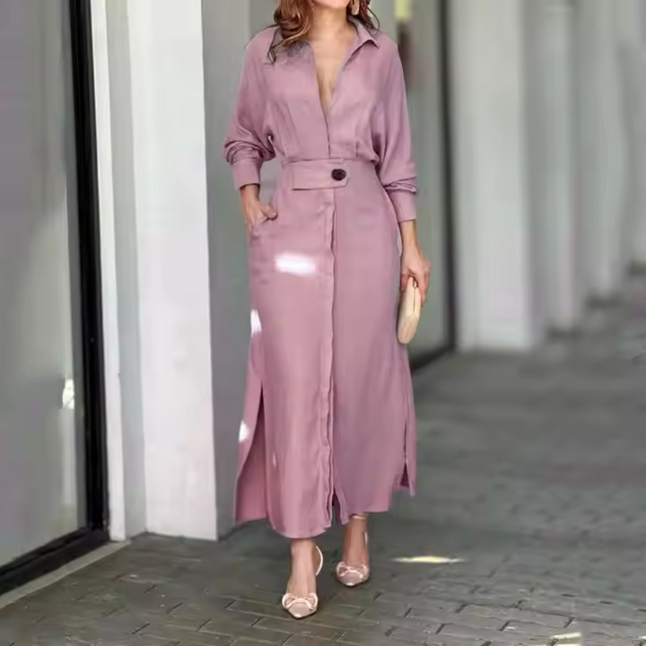 Victoria Blusen-Kleid | Elegantes Hemdblusenkleid mit Gürtel für Frauen