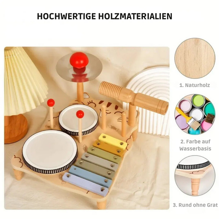 Kindertrommel-Set aus Holz | Musikinstrumente für Kinder