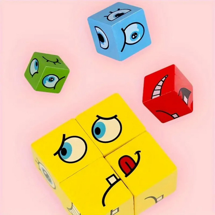 Gesichtsausdruck-Würfelspiel