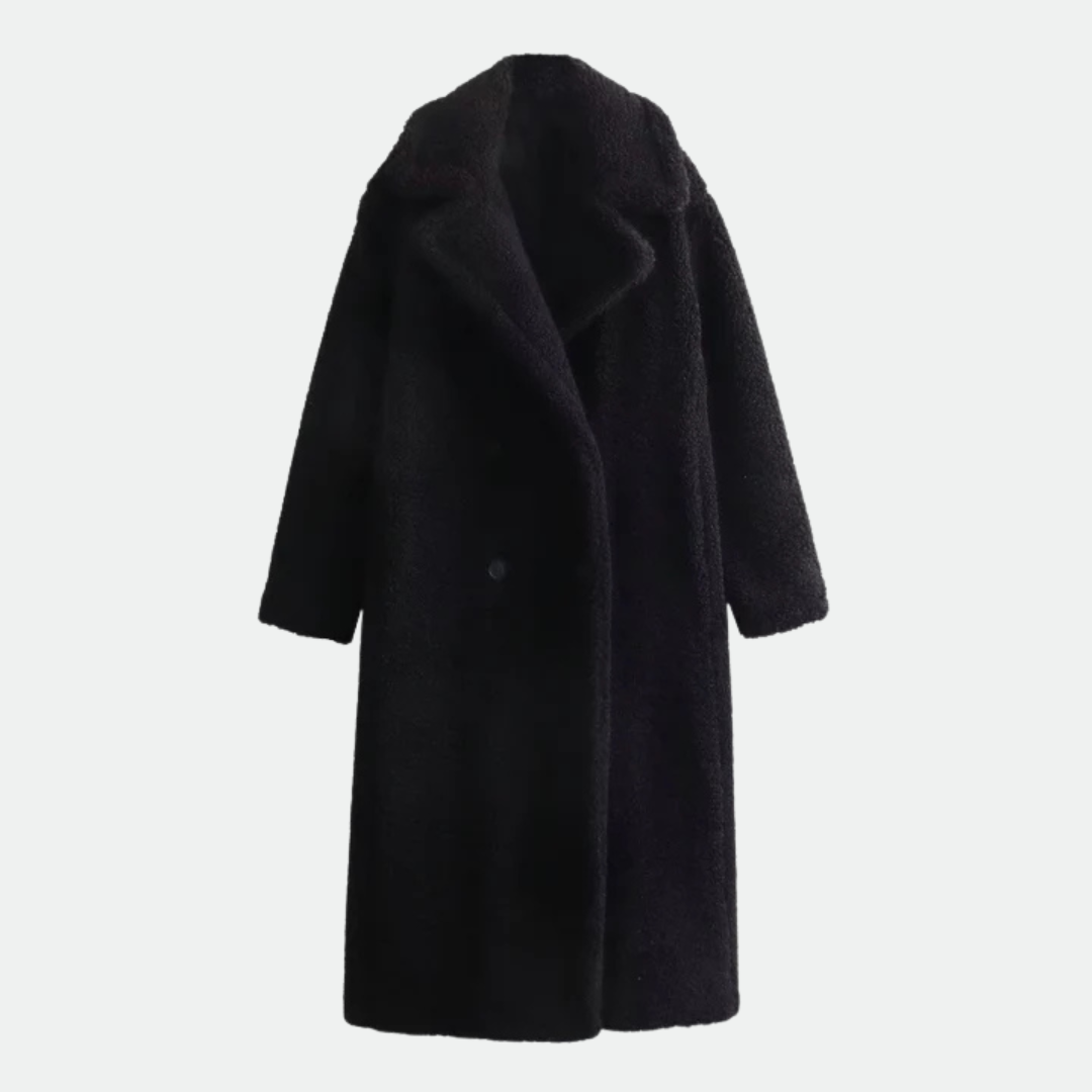 Fleecejacke für den kalte Tage - Stilvolle Lange Mantel mit Stehkrage für Damen