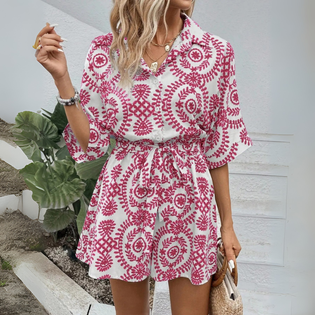 Marlene Hemdkleid | Kurzes Sommerkleid mit Paisley-Print für Frauen