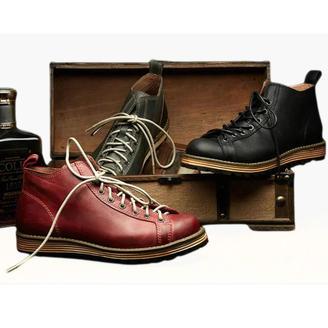 Tobias Schnürstiefel Oktoberfest | Elegante Herren Lederstiefel im Vintage-Style