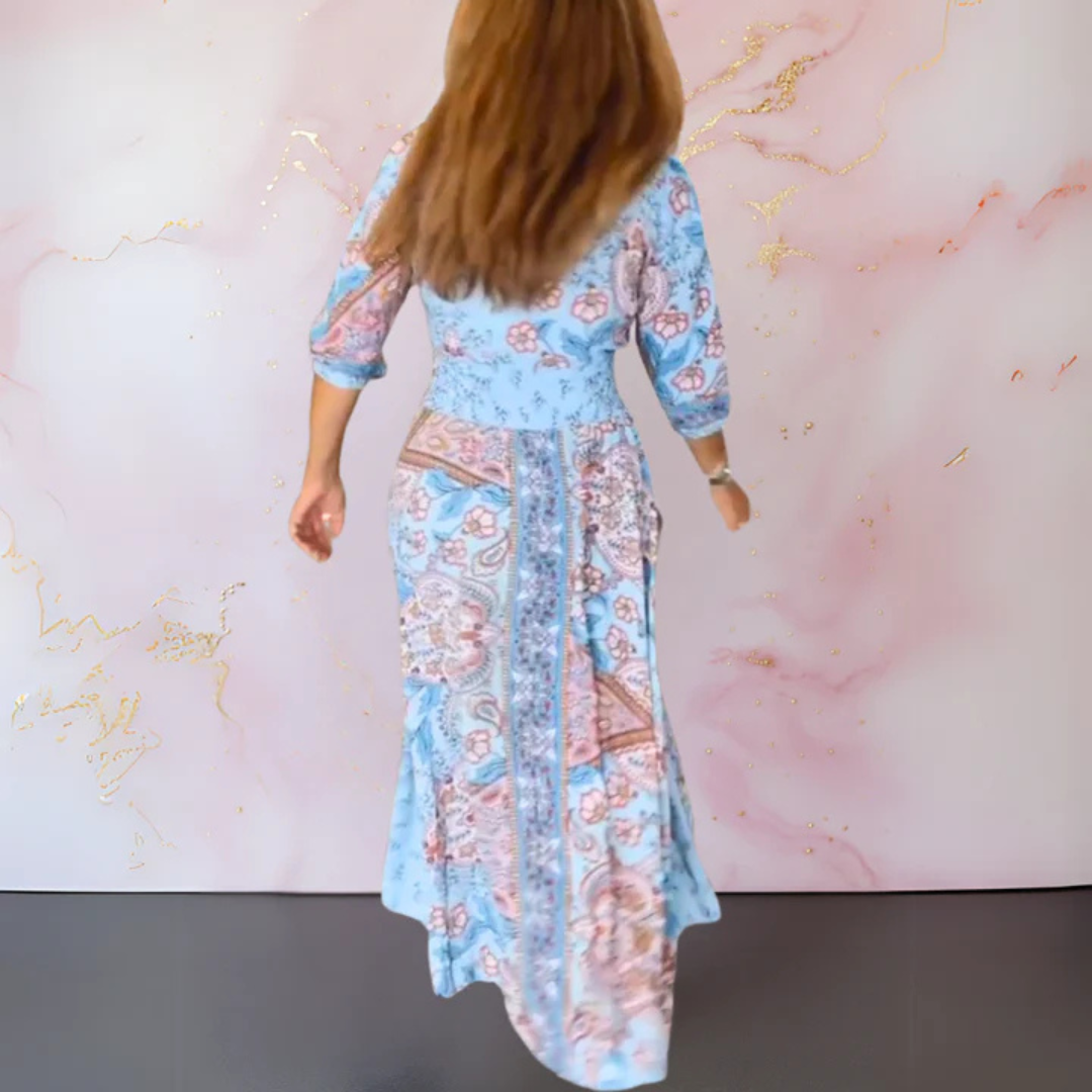 Rosalie Sommerkleid | Elegantes Maxikleid mit Blumenmuster für Frauen