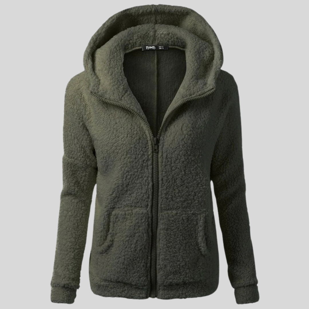 Fleecejacke für den kalte Tage - Warme Fleecejacke mit Kapuze für Damen
