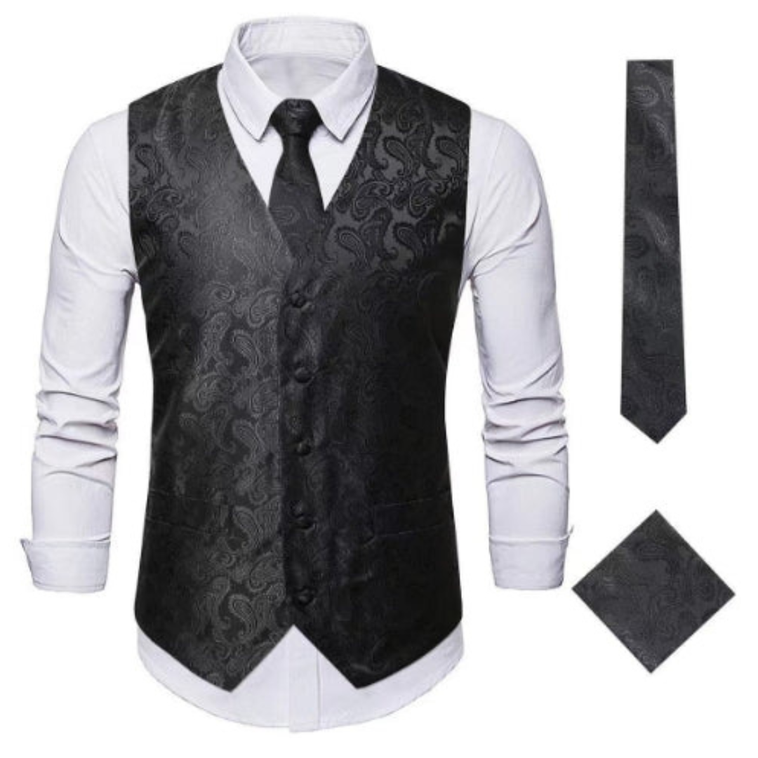 Heinrich Anzugweste Oktoberfest | Elegante Herren Weste mit Paisley-Muster