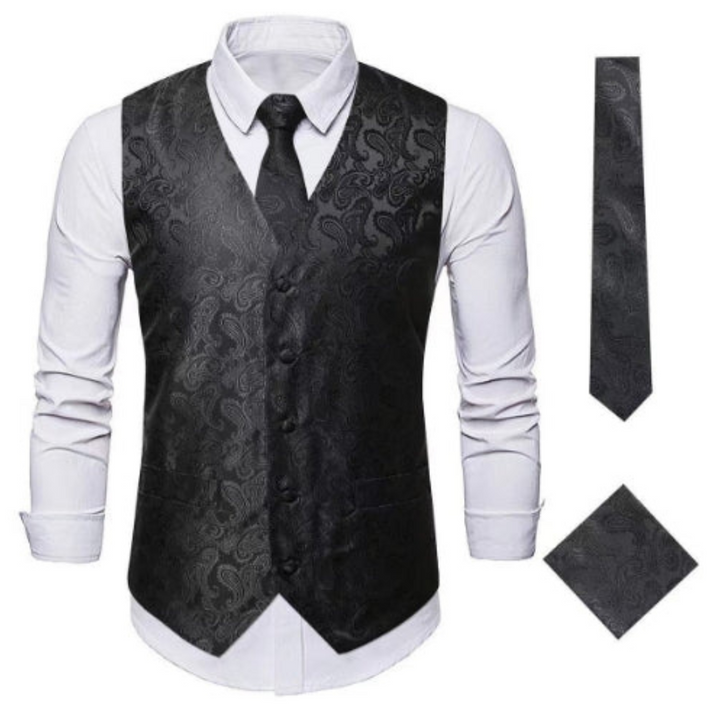 Heinrich Anzugweste Oktoberfest | Elegante Herren Weste mit Paisley-Muster