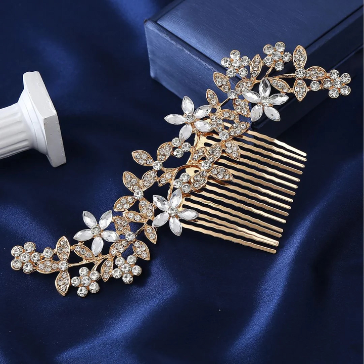 Melanie Haarkamm Oktoberfest | Elegante Damen Haarspange mit Kristallblüten