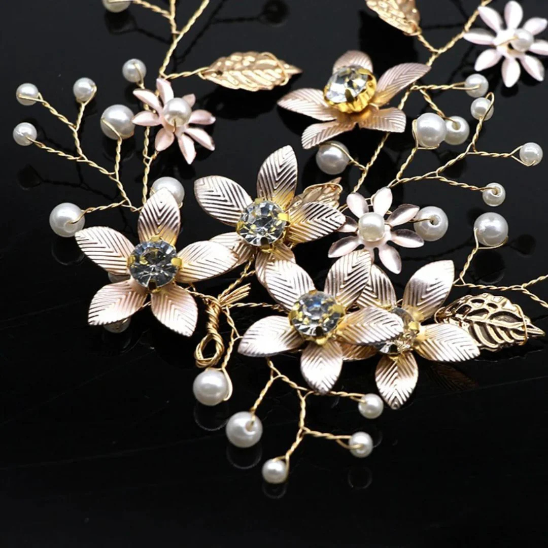 Antonia Haarschmuck Oktoberfest | Eleganter Damen Haardraht mit Perlen und Kristallen