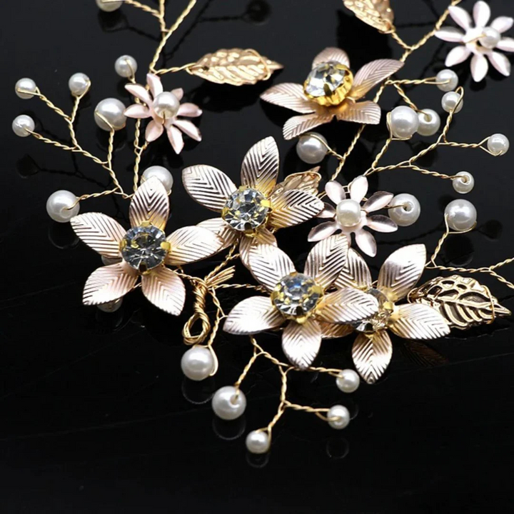 Antonia Haarschmuck Oktoberfest | Eleganter Damen Haardraht mit Perlen und Kristallen