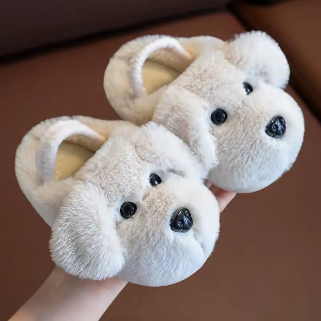 Woef Pantoffeln | Kuschelige Pantoffeln mit Plüschfutter für Herbst und Winter