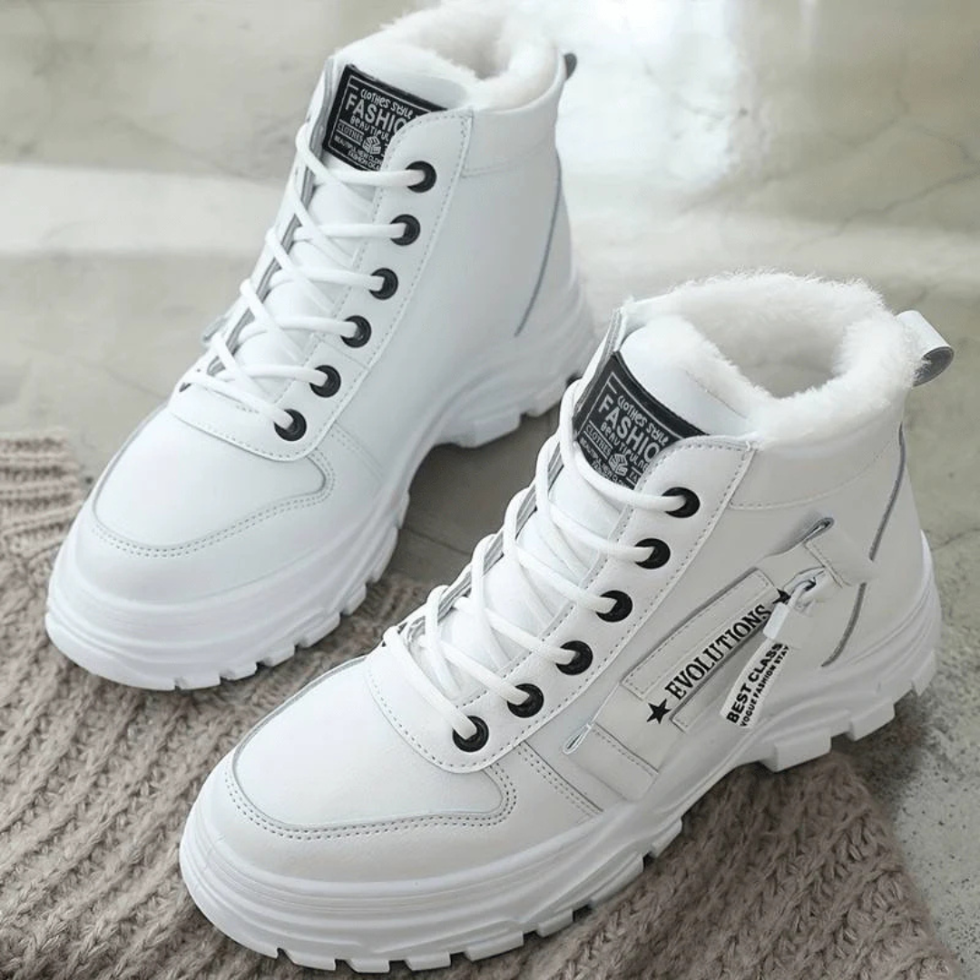 Stiefel Sneaker für den Herbst - Stylische halbhohe warme Stiefel für Damen