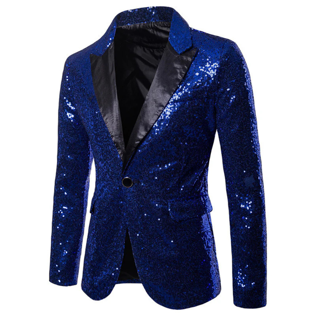 Glirzer Blazer für Feiern - Party Jacke mit Glitzernde Pailletten für Herren