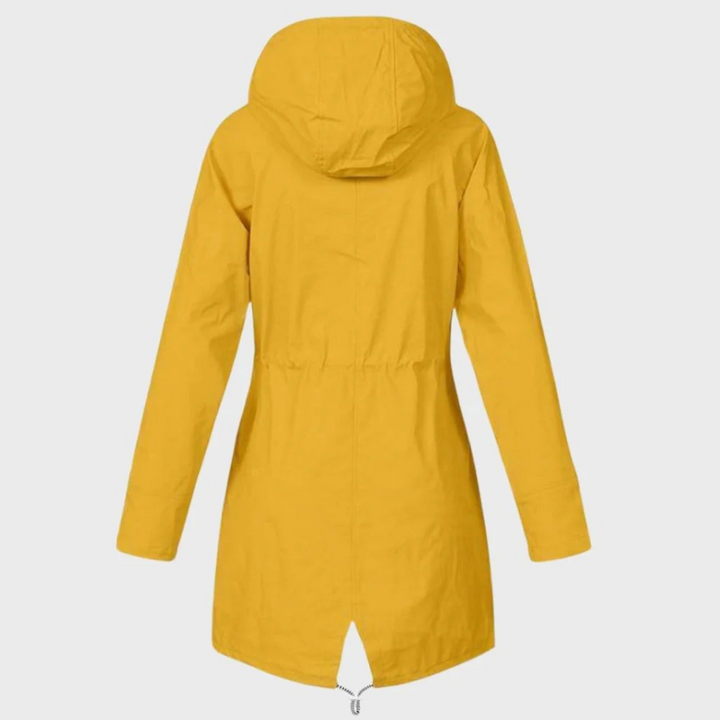 Regenjacke für den kalte Tage - Wasserdichte Lange Windbreaker mit Kapuze für Damen