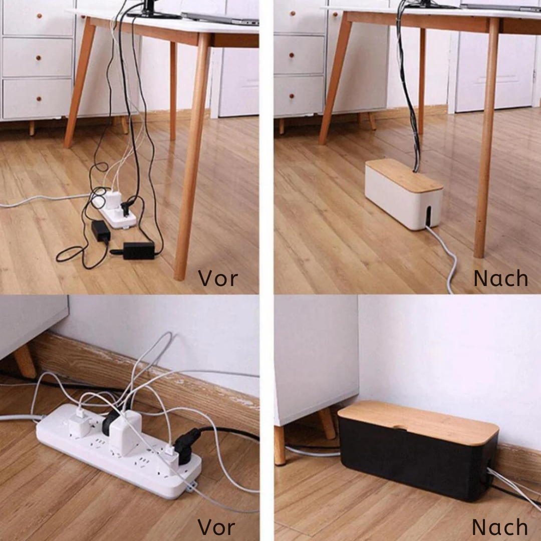 Bambus Kabelorganizer Box | Elegante Kabel-Management-Lösung