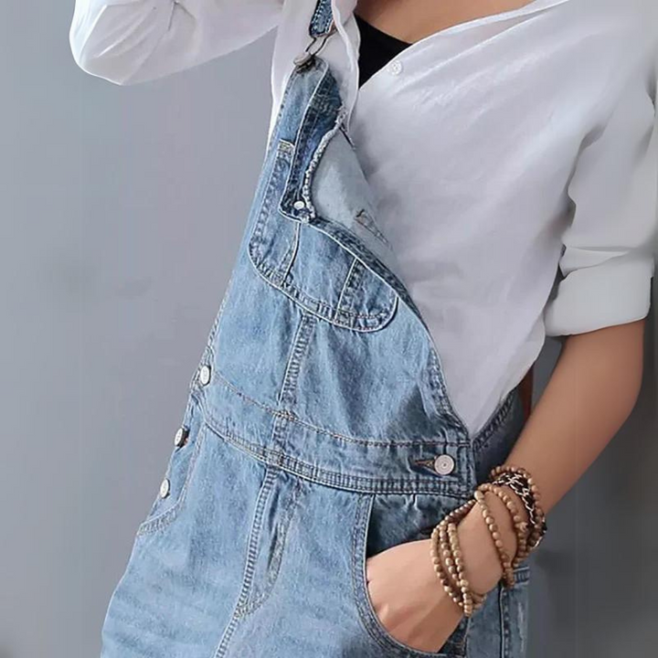 Lina Jumpsuit | Damen Denim Einteiler mit modischem Rückenschlitz