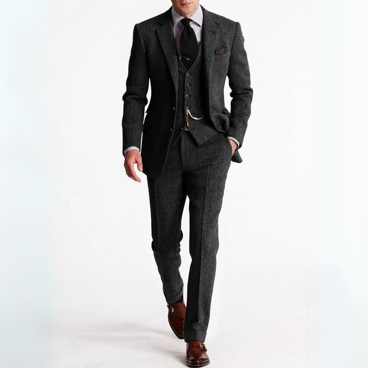 Erik 3-teiliges Set für Herren | einem schlichten Business-Blazer, einer Weste und Hose
