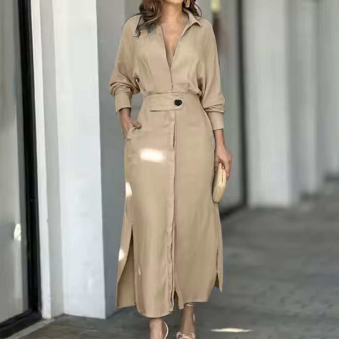 Victoria Blusen-Kleid | Elegantes Hemdblusenkleid mit Gürtel für Frauen