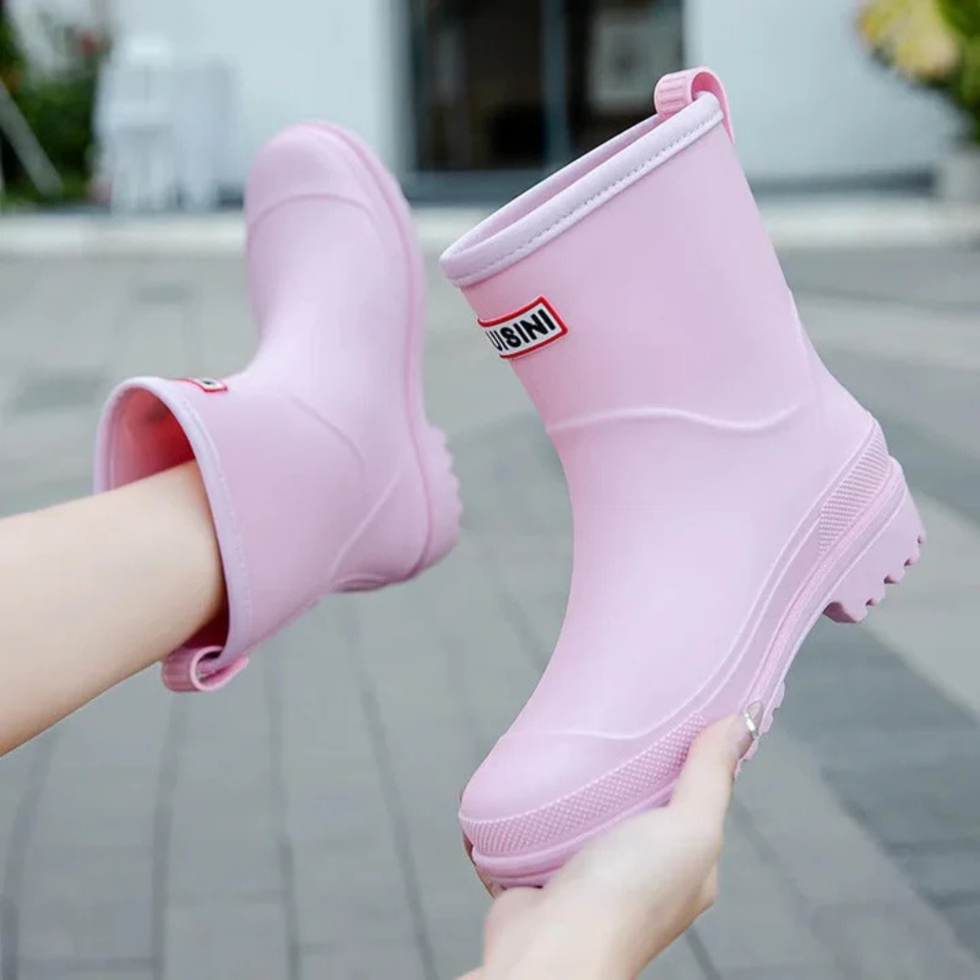 Regenstiefel für den Herbst - Wasserdichte Gummistiefel mit rutschfester Sohle für Damen