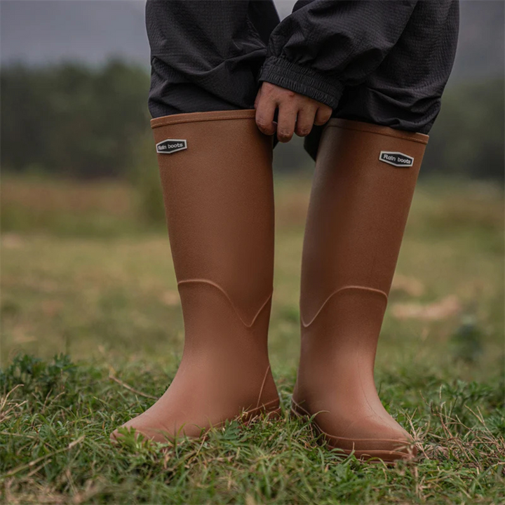 Regenstiefel für den Herbst - Wasserdichte PVC Gummistiefel mit rutschfester Sohle für Damen